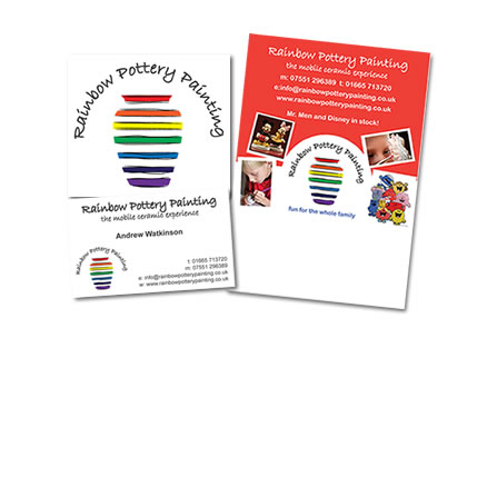 Rainbow Pottery branding and leaflets