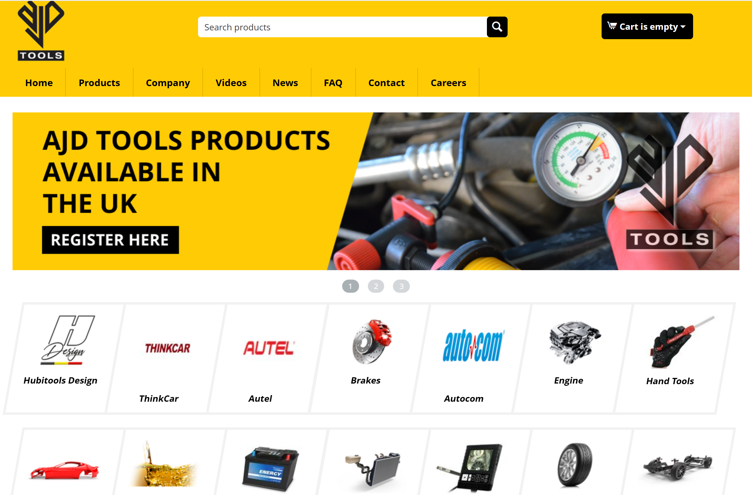 AJD Tools ecommerce website developed by Widescope