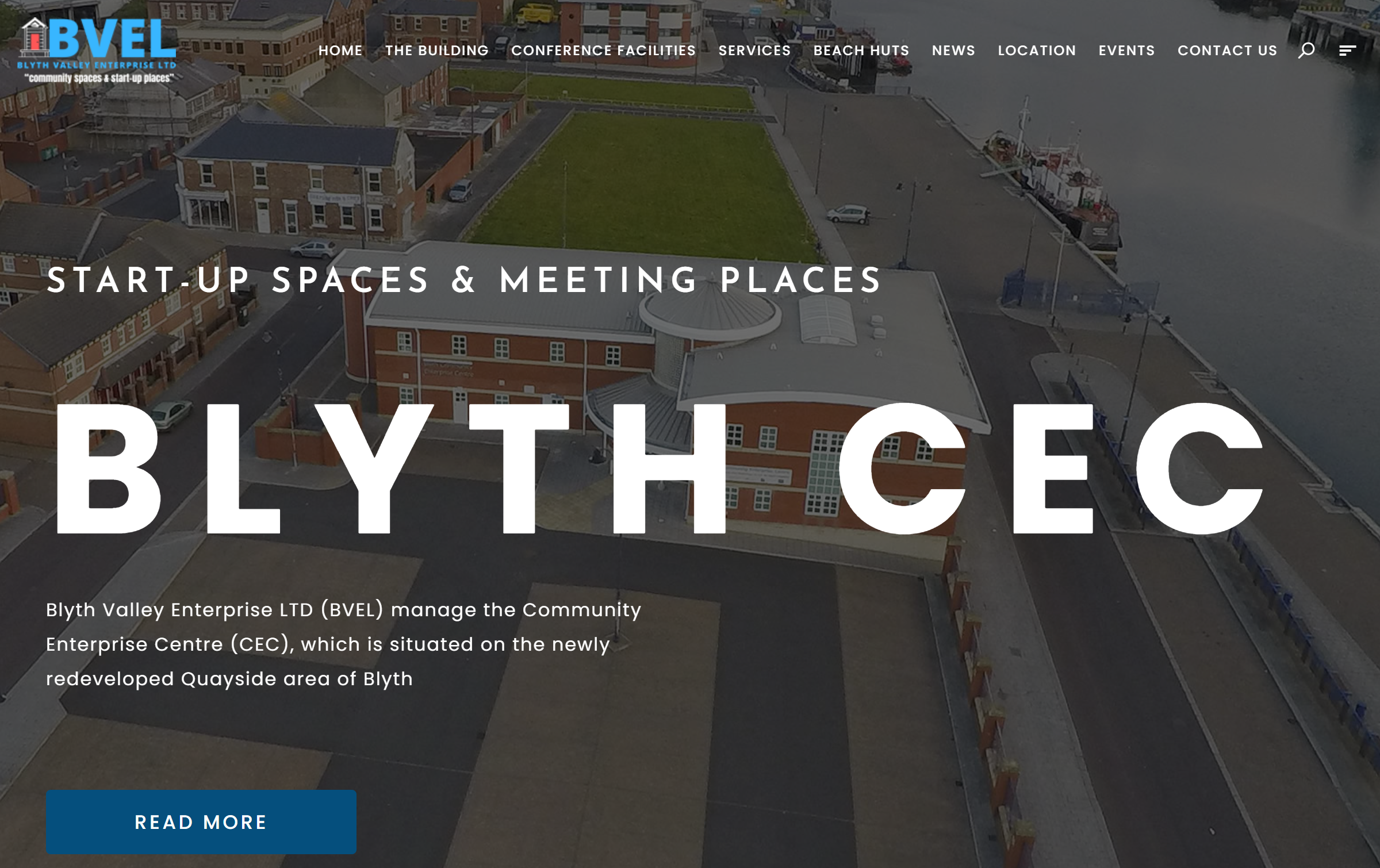 Blyth Valley Enterprise and Blyth Community Enterprise Centre website with bespoke booking system by Widescope
