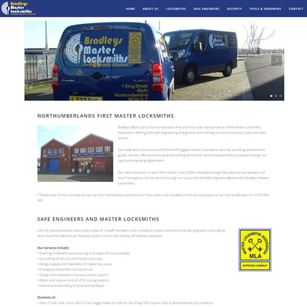 Bradleys Master Locksmiths website